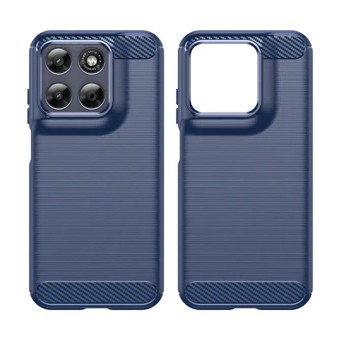Pack Coque Brossée Fibre de Carbone Motorola Moto G77 G67 Verre Trempé