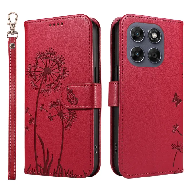 Housse Pissenlit Gaufré Motorola Moto G77 G67 Simili Cuir Porte-Cartes