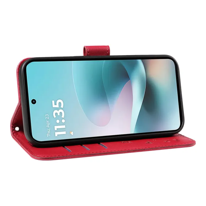 Housse Pissenlit Gaufré Motorola Moto G77 G67 Simili Cuir Porte-Cartes