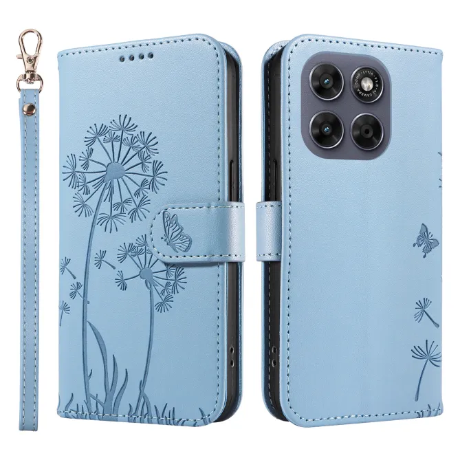 Housse Pissenlit Gaufré Motorola Moto G77 G67 Simili Cuir Porte-Cartes
