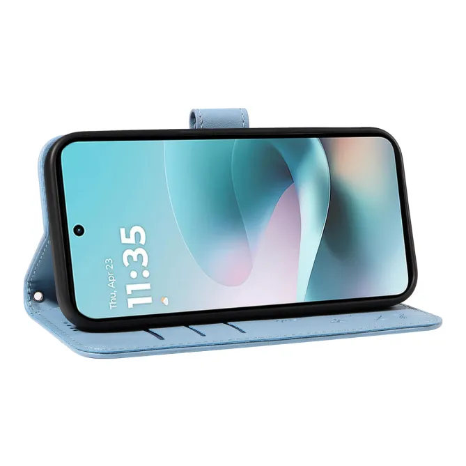 Housse Pissenlit Gaufré Motorola Moto G77 G67 Simili Cuir Porte-Cartes
