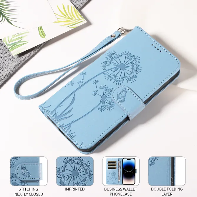 Housse Pissenlit Gaufré Motorola Moto G77 G67 Simili Cuir Porte-Cartes