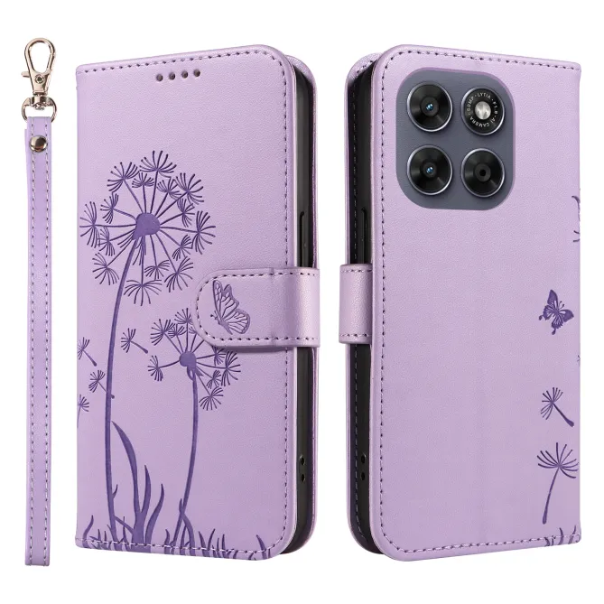 Housse Pissenlit Gaufré Motorola Moto G77 G67 Simili Cuir Porte-Cartes