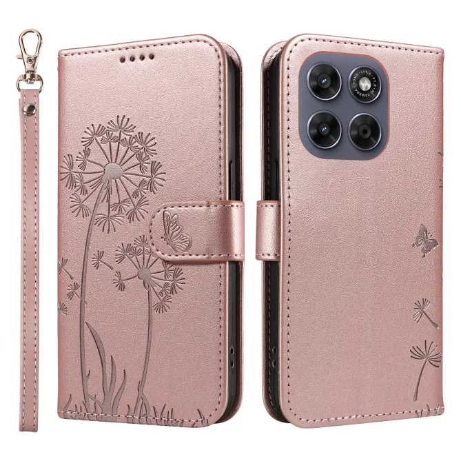 Housse Pissenlit Gaufré Motorola Moto G77 G67 Simili Cuir Porte-Cartes