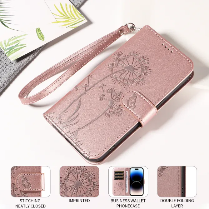 Housse Pissenlit Gaufré Motorola Moto G77 G67 Simili Cuir Porte-Cartes