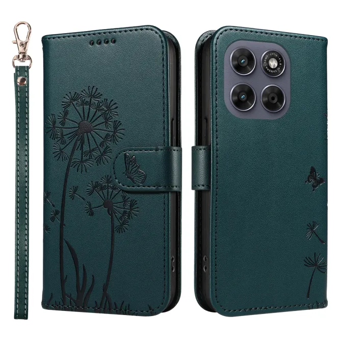 Housse Pissenlit Gaufré Motorola Moto G77 G67 Simili Cuir Porte-Cartes