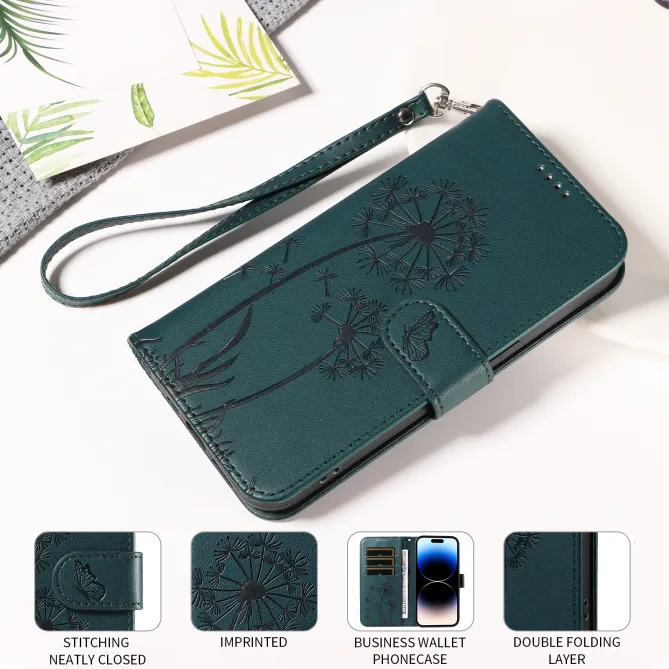 Housse Pissenlit Gaufré Motorola Moto G77 G67 Simili Cuir Porte-Cartes
