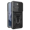 Coque Motorola Moto G77 G67 Cache Objectif Coulissant Anneau Militaire