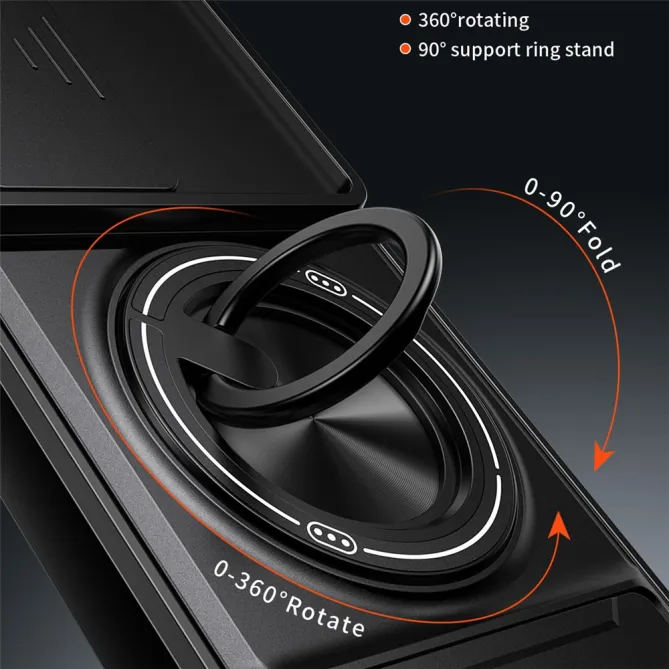 Coque Moto G77 G67 Cache Coulissant Anneau Béquille Pliable
