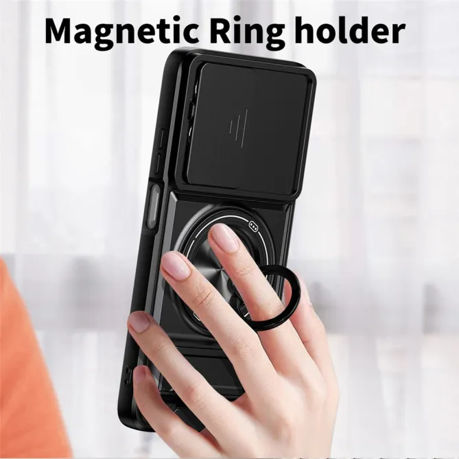 Coque Moto G77 G67 Cache Coulissant Anneau Béquille Pliable