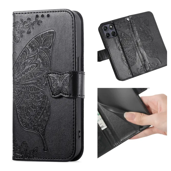 Housse Motorola Moto G77 / G67 Papillon Relief