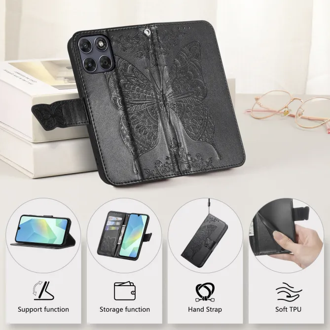Housse Motorola Moto G77 / G67 Papillon Relief