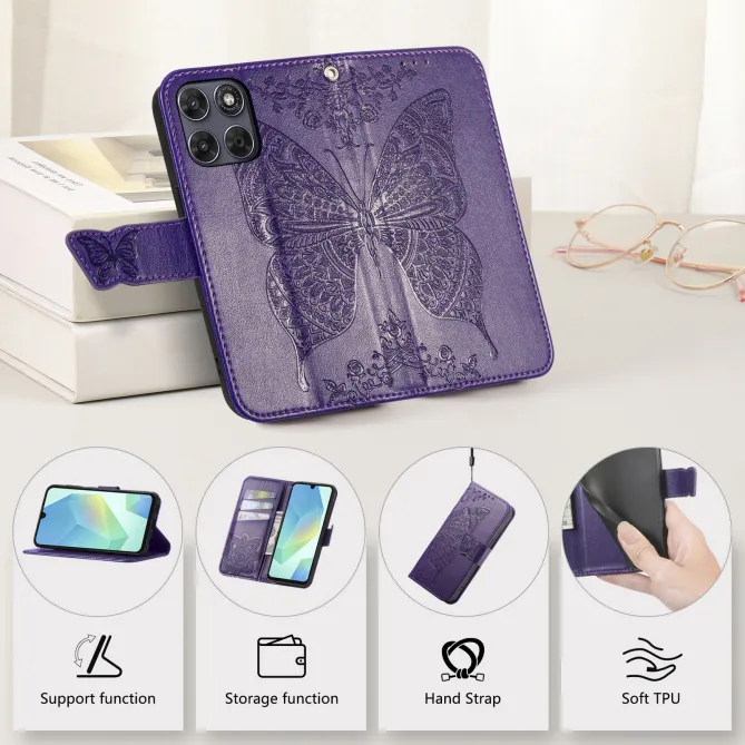 Housse Motorola Moto G77 / G67 Papillon Relief