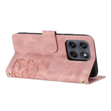 Housse Motorola Moto G77 / G67 Tulipes Gaufrées 5 Emplacements Cartes