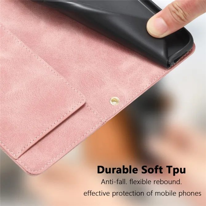 Housse Motorola Moto G77 / G67 Tulipes Gaufrées 5 Emplacements Cartes