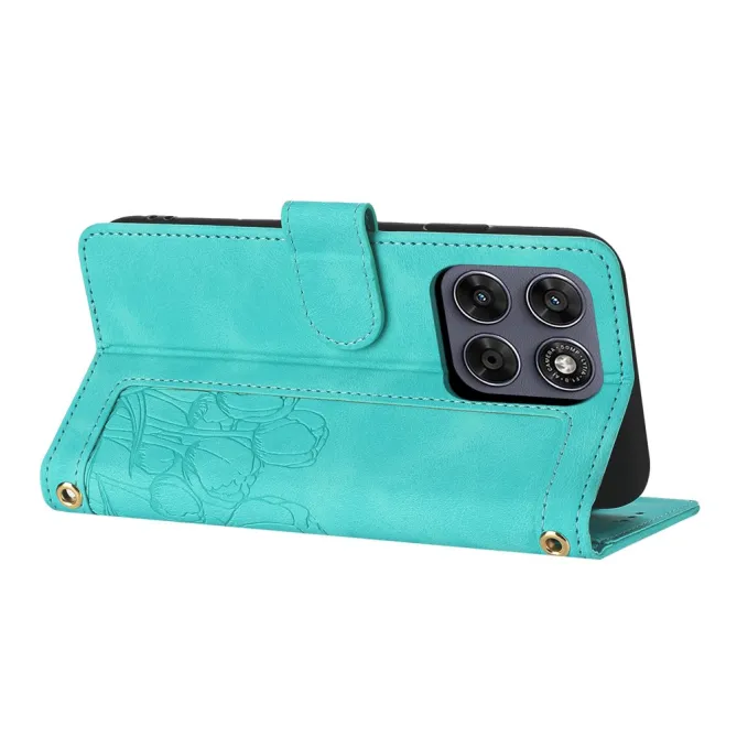 Housse Motorola Moto G77 / G67 Tulipes Gaufrées 5 Emplacements Cartes