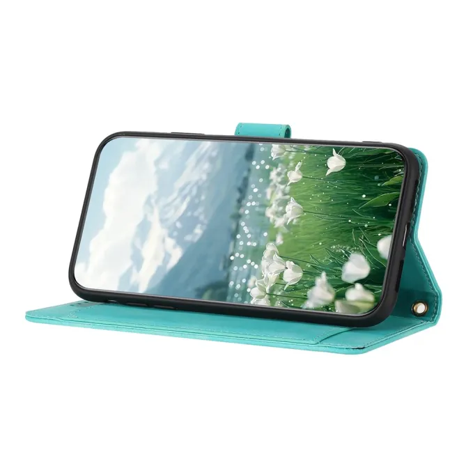 Housse Motorola Moto G77 / G67 Tulipes Gaufrées 5 Emplacements Cartes