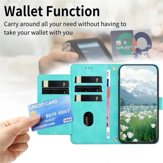 Housse Motorola Moto G77 / G67 Tulipes Gaufrées 5 Emplacements Cartes