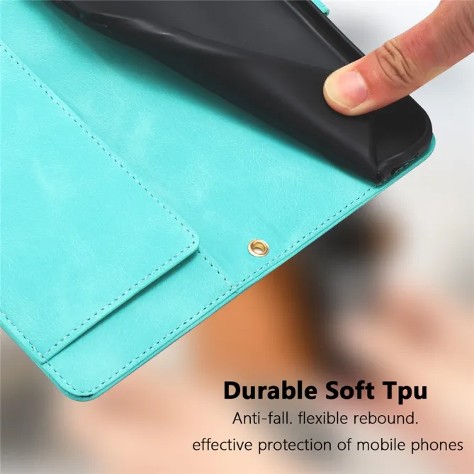 Housse Motorola Moto G77 / G67 Tulipes Gaufrées 5 Emplacements Cartes