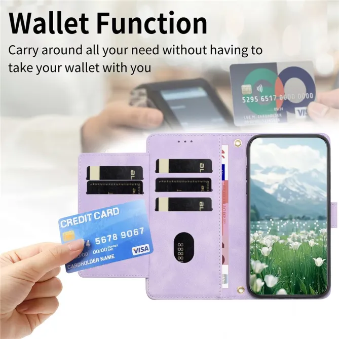 Housse Motorola Moto G77 / G67 Tulipes Gaufrées 5 Emplacements Cartes