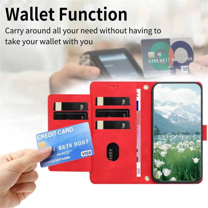 Housse Motorola Moto G77 / G67 Tulipes Gaufrées 5 Emplacements Cartes