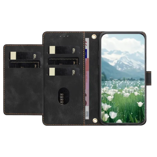 Housse Motorola Moto G77 / G67 Tulipes Gaufrées 5 Emplacements Cartes