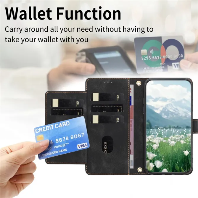 Housse Motorola Moto G77 / G67 Tulipes Gaufrées 5 Emplacements Cartes