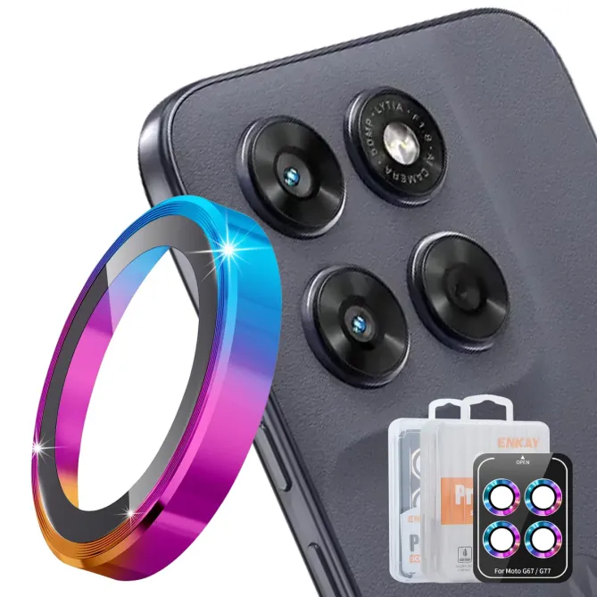 Protection Objectifs Motorola Moto G67 / G77 - Verre 9H et Bague Aluminium