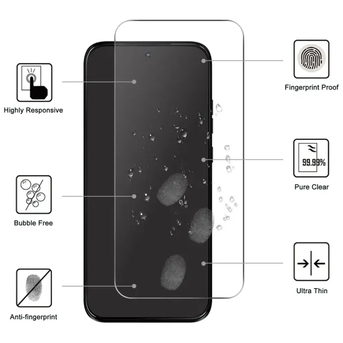 Verre Trempé Motorola Moto G67 G77 9H 2.5D Bords Arrondis Transparent