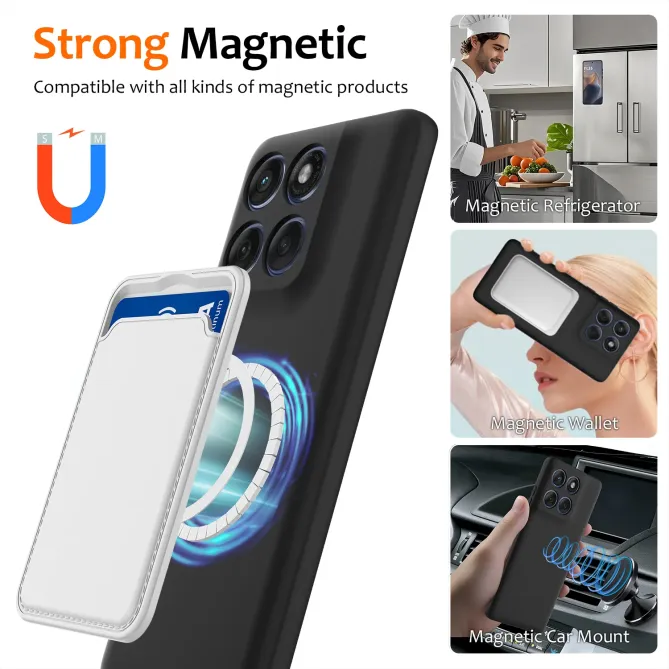 Coque Silicone Liquide Magnétique Motorola Moto G77 G67 Dragonne