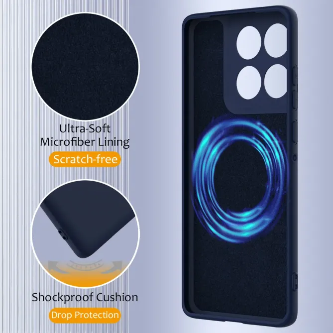 Coque Silicone Liquide Magnétique Motorola Moto G77 G67 Dragonne