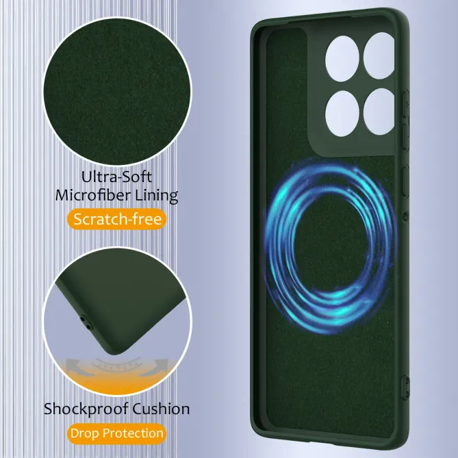 Coque Silicone Liquide Magnétique Motorola Moto G77 G67 Dragonne