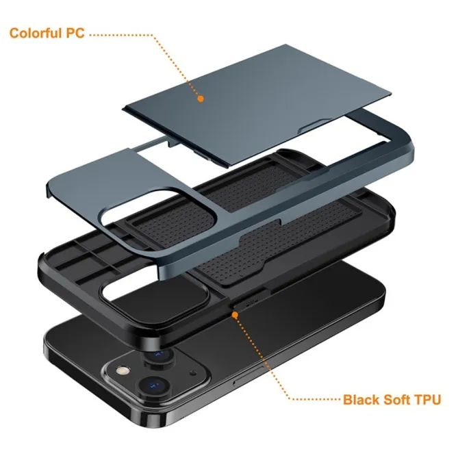 Coque iPhone 15 Blindée avec Compartiment Carte Caché