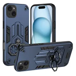 Coque iPhone 15 Anneau Rotatif Béquille Militaire Antichoc