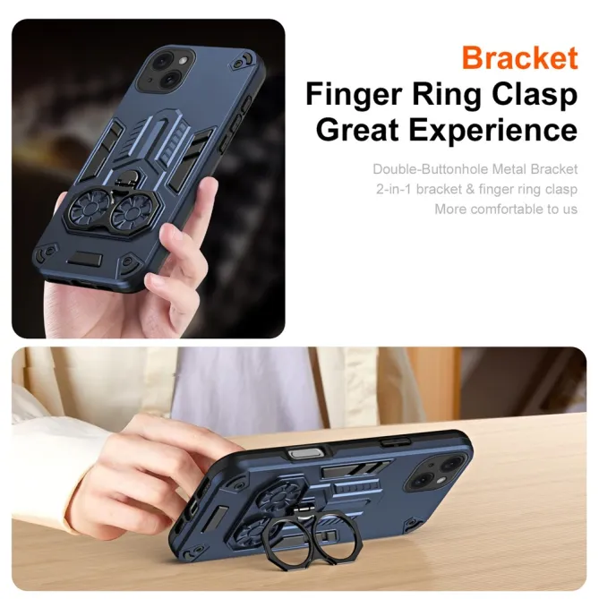Coque iPhone 15 Anneau Rotatif Béquille Militaire Antichoc