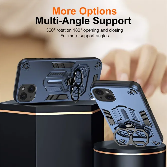 Coque iPhone 15 Anneau Rotatif Béquille Militaire Antichoc