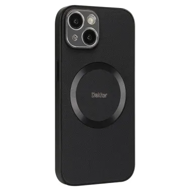 Coque iPhone 15 Compatible MagSafe Simili Cuir Slim