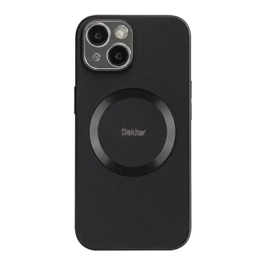 Coque iPhone 15 Compatible MagSafe Simili Cuir Slim