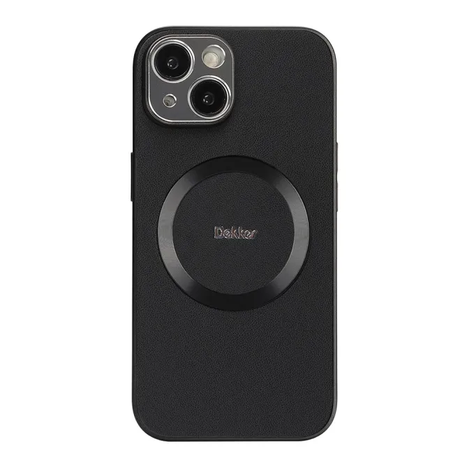 Coque iPhone 15 Compatible MagSafe Simili Cuir Slim