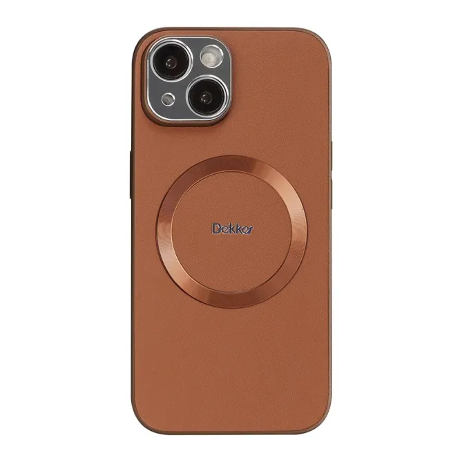 Coque iPhone 15 Compatible MagSafe Simili Cuir Slim