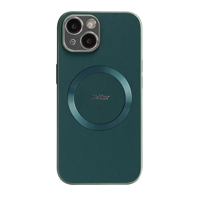 Coque iPhone 15 Compatible MagSafe Simili Cuir Slim