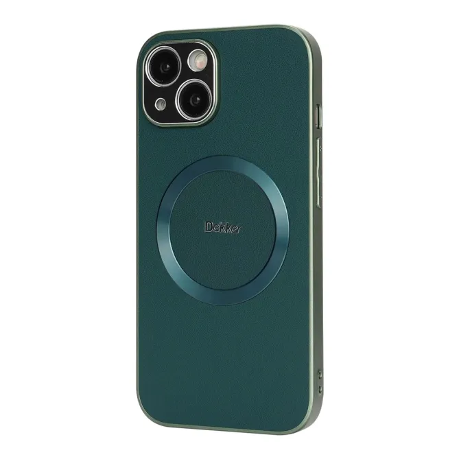 Coque iPhone 15 Compatible MagSafe Simili Cuir Slim