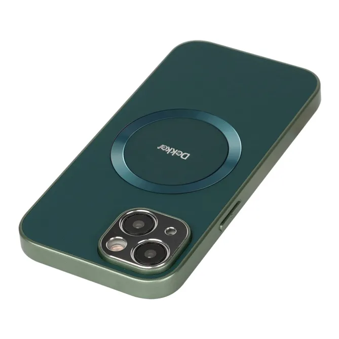 Coque iPhone 15 Compatible MagSafe Simili Cuir Slim