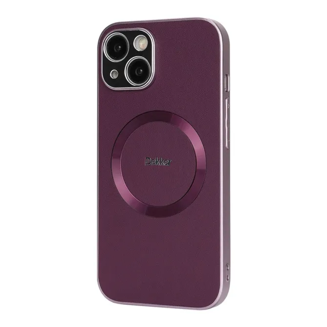 Coque iPhone 15 Compatible MagSafe Simili Cuir Slim