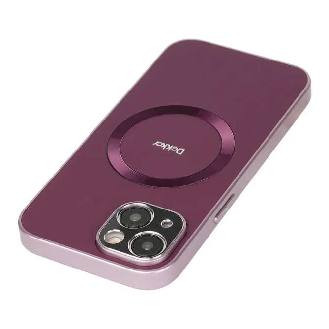 Coque iPhone 15 Compatible MagSafe Simili Cuir Slim