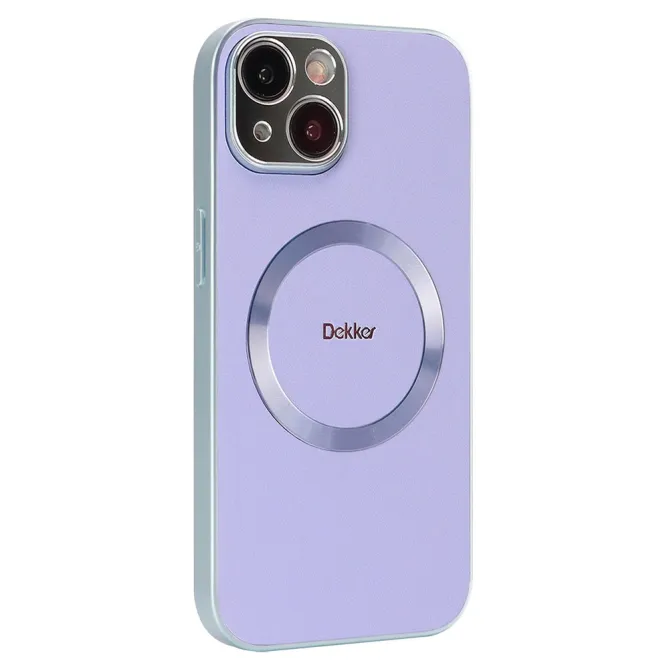 Coque iPhone 15 Compatible MagSafe Simili Cuir Slim