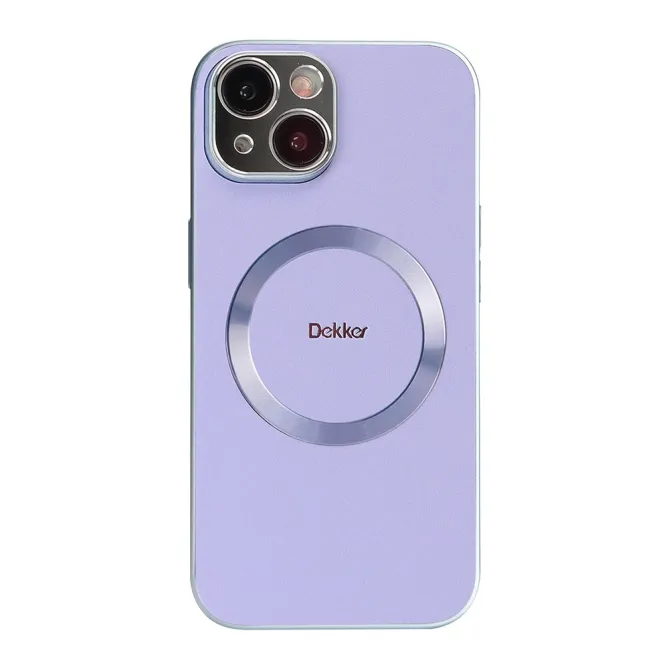 Coque iPhone 15 Compatible MagSafe Simili Cuir Slim