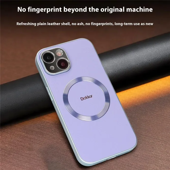 Coque iPhone 15 Compatible MagSafe Simili Cuir Slim