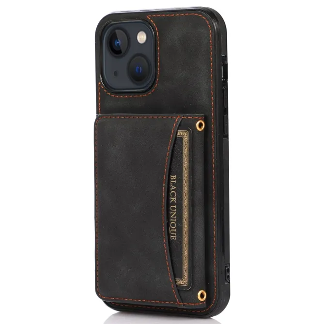 Coque iPhone 15 Portefeuille Tri-Fold Simili Cuir Béquille