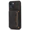 Coque iPhone 15 Portefeuille Tri-Fold Simili Cuir Béquille